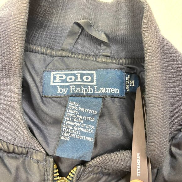 Vintage Polo Ralph Lauren Mens Diamond Quilted Down Jacket Sz M Blue - Picture 4 of 7